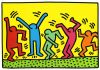 Figures Dancing, Print, after Keith Haring, Color print signed on Arches paper in the plate, and publisher's stamp numbered on 150, framed with publisher's certificate, Dimensions 28x38 cm