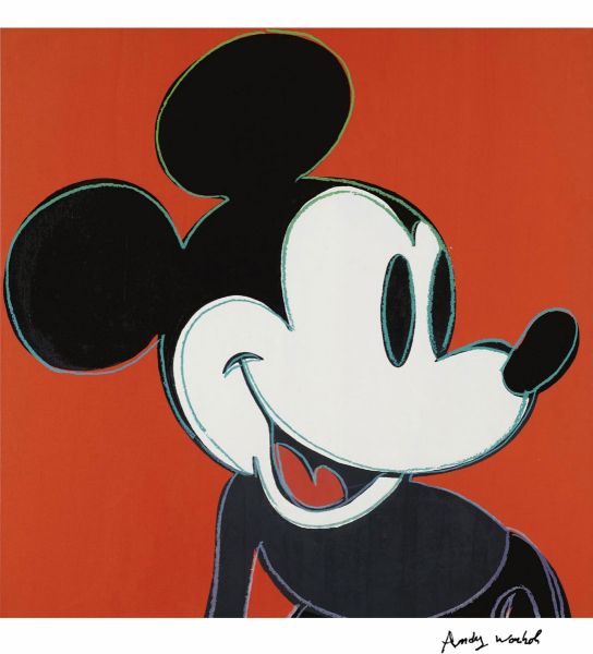 Mickey Mouse, d'après Andy Warhol, lithographie imprimée sur papier Beaux Arts, Taille 70 x 50, édité en 150 exemplaires