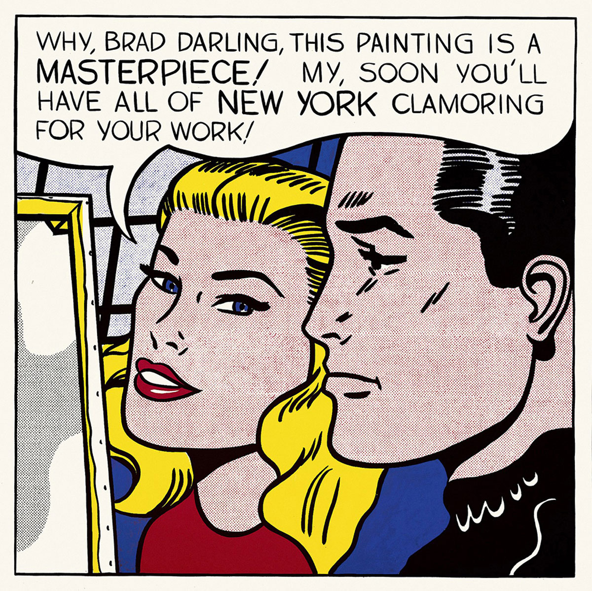 Masterpiece (1962), Print after Roy Lichtenstein, color proof, signed on Arches paper in the plate, publisher's stamp numbered on 150, framed with publisher's certificate, 28x38cm