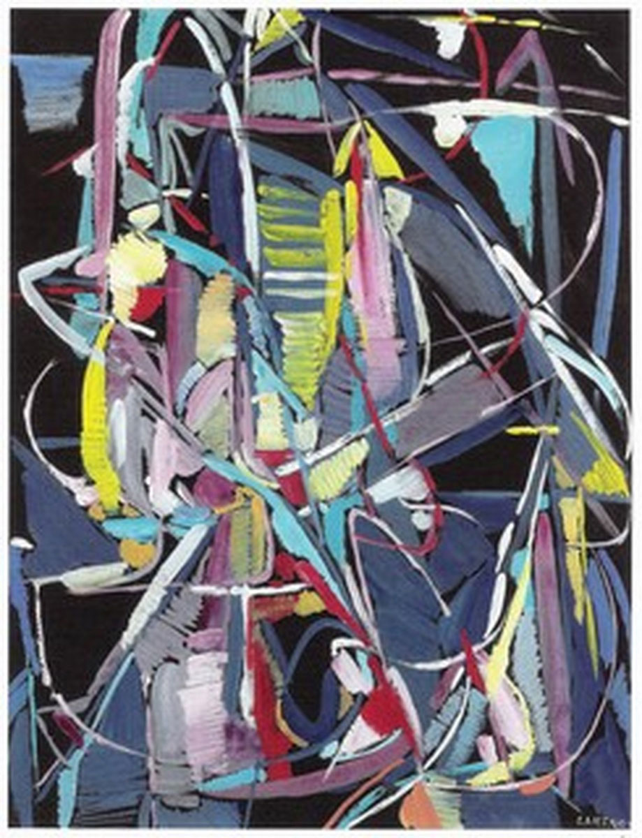 Composition 3 (1970), Print, d'après André Lanskoy, Épreuve en couleur signée sur papier Arches dans la planche, et cachet de l’éditeur numéroté sur 150, encadré avec certificat de l’éditeur, Dimensions 28x38 cm