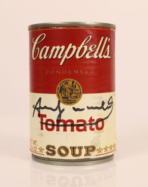 Andy Warhol (d'aprés) - boite de conserve Campbell's portant l'inscription Andy Warhol