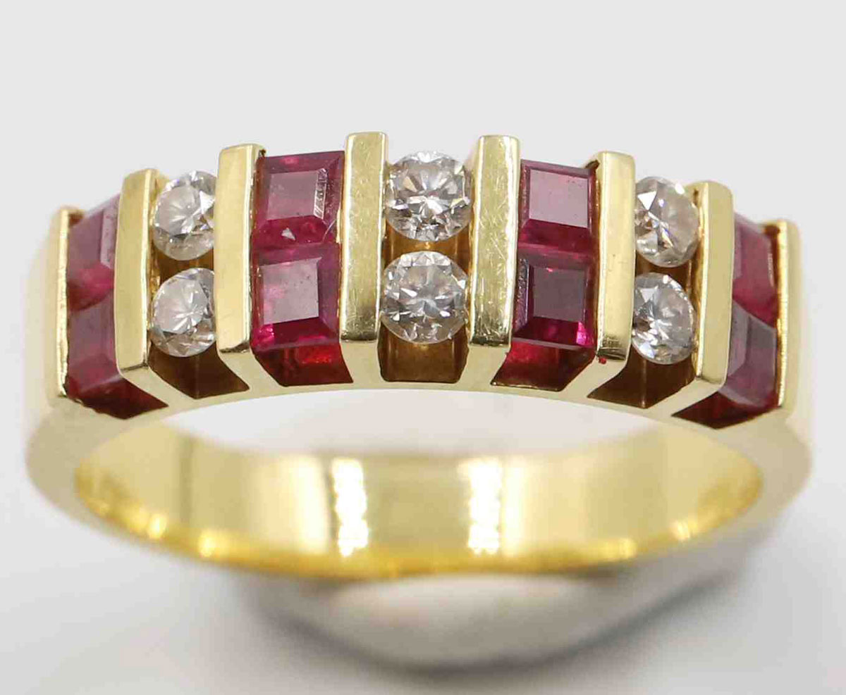 Bague Rubis et diamants