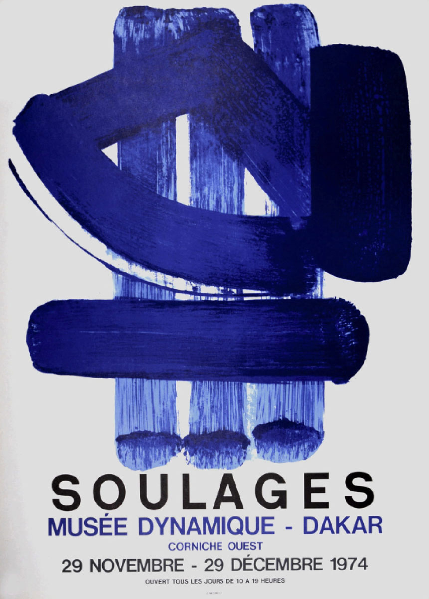 Pierre Soulage (d'après), Affiche Dakar, 1974, Papier Affiche, Dimension 55 x 76 cm,