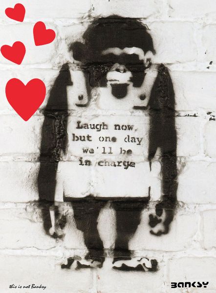 Monkey Heart, Banksy / This is not Banksy, printed on Beaux Arts paper, Size 28 x38, edited in 6 copies