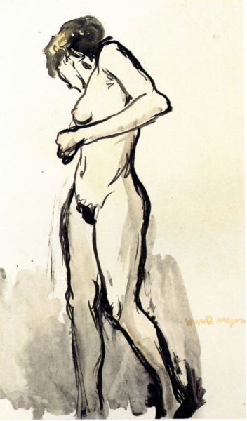 Standing Nude, Print, after Kees Van Dongen, Color print signed on Arches paper in the plate, and publisher's stamp numbered on 150, framed with publisher's certificate, Dimensions 28x38 cm