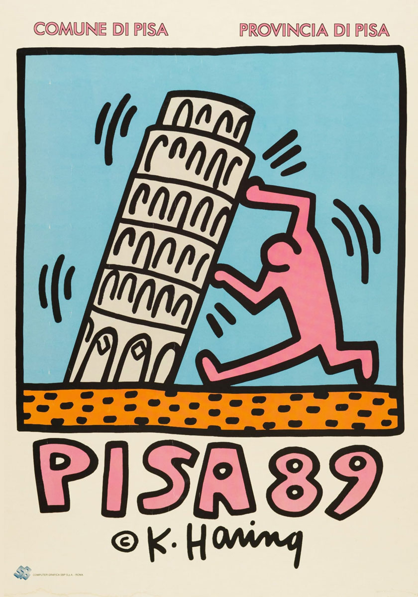 Keith Haring (after), Poster Pisa 2, 1989