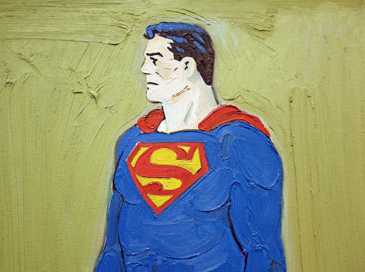 Superman, Print d'après Mel Ramos, épreuve en couleur, signé sur papier Arches dans la planche, cachet de l'éditeur numéroté sur 150, encadré avec certificat de l'éditeur, 28x38cm