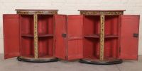 Rare pair of Arte Povera corners with Chinese style decoration 