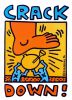 Crack Down (1986), Print, d'après Keith Haring, Épreuve en couleur signée sur papier Arches dans la planche, et cachet de l’éditeur numéroté sur 150, encadré avec certificat de l’éditeur, Dimensions 28x38 cm