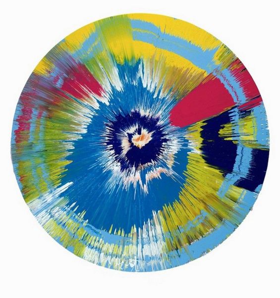 Spin, Print after Damien Hirst, color proof, signed on Arches paper in the plate, publisher's stamp numbered on 150, framed with publisher's certificate, 28x38cm