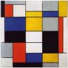 Composition A (1920), Print, after Piet Mondrian, Color print signed on Arches paper in the plate, and publisher's stamp numbered on 150, framed with publisher's certificate, Dimensions 28x38 cm