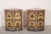 Rare pair of Arte Povera corners with Chinese style decoration 