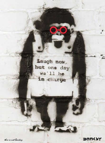 Monkey Eyeglasses, Banksy / This is not Banksy, imprimé sur papier Beaux Arts, Taille 28 x38, édité en 6 exemplaires