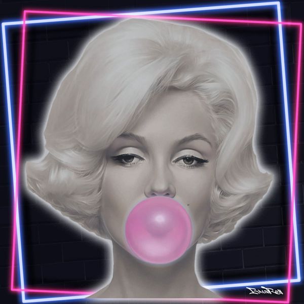 Marilyn Neon V, BrainRoy, Impression Plexi, livré en caisse Américaine, 80 x 80 cm, édité en 6 exemplaires avec certificats