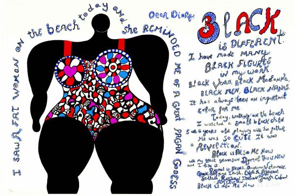 Black is different (1994), Print, after Niki de Saint Phalle, Color print signed on Arches paper in the plate, and publisher's stamp numbered on 150, framed with publisher's certificate, Dimensions 28x38 cm