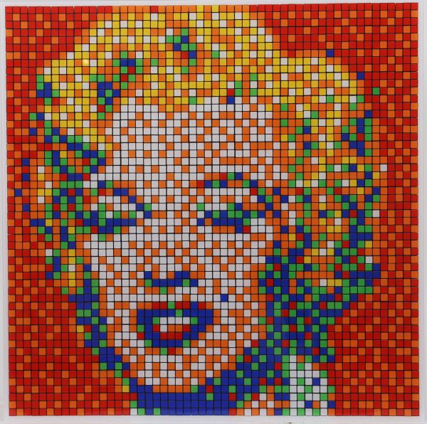 INVADER (né en 1969) Rubik shot red Marilyn