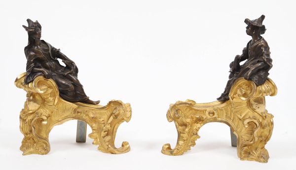 Rare pair of Chinese andirons - 18th century