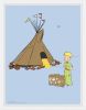 Antoine de Saint-Exupéry - The Little Prince and the teepee, Plexi Acrylic Glass print, delivered in an American box, size 60X80cm, delivered framed in a white American box. Based on the original watercolor by Antoine de Saint-Exupéry for his book 