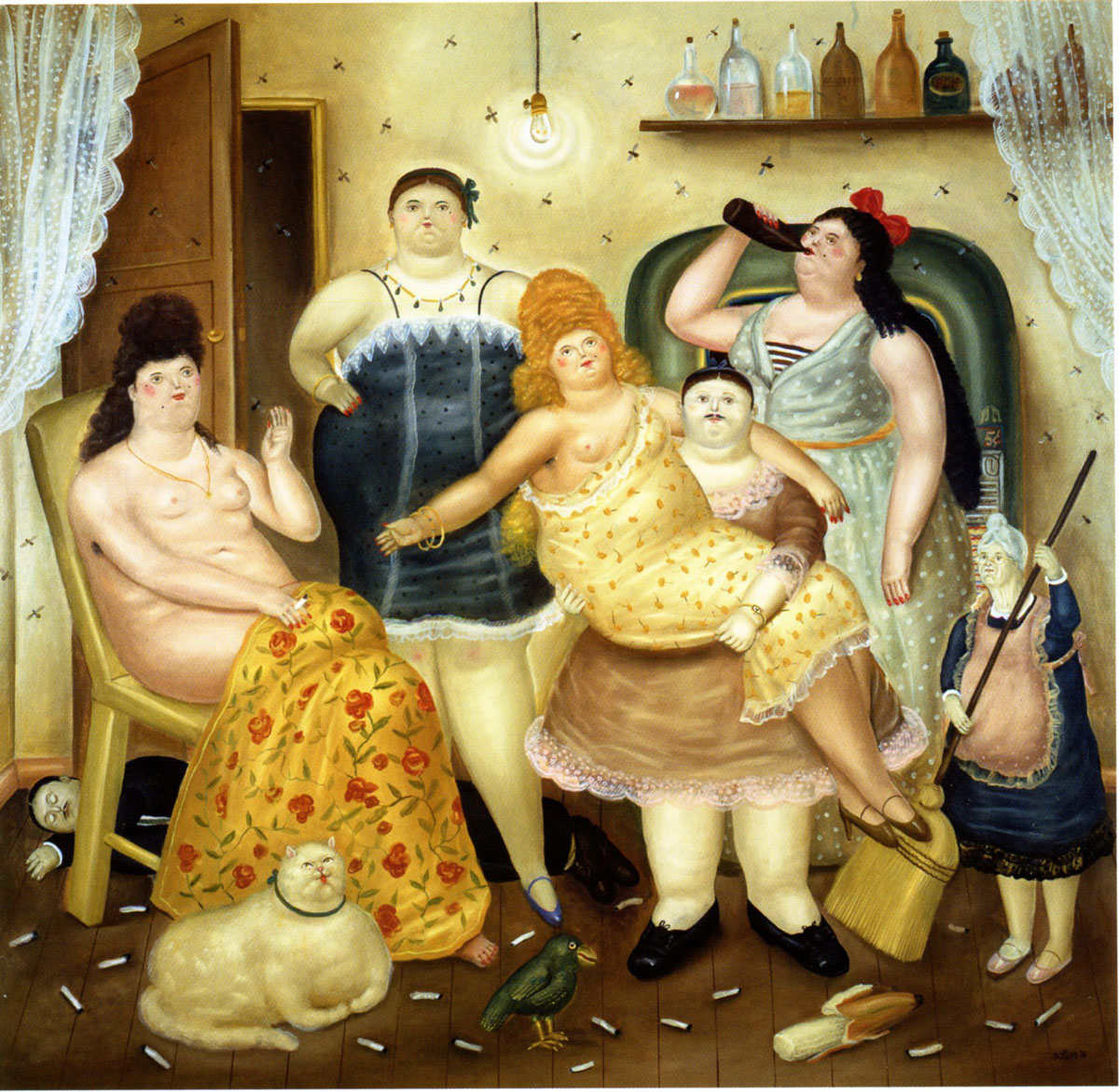 Maison Mariduque (1970), Print d'après Fernando Botero, épreuve en couleur, signé sur papier Arches dans la planche, cachet de l'éditeur numéroté sur 150, encadré avec certificat de l'éditeur, 28x38cm