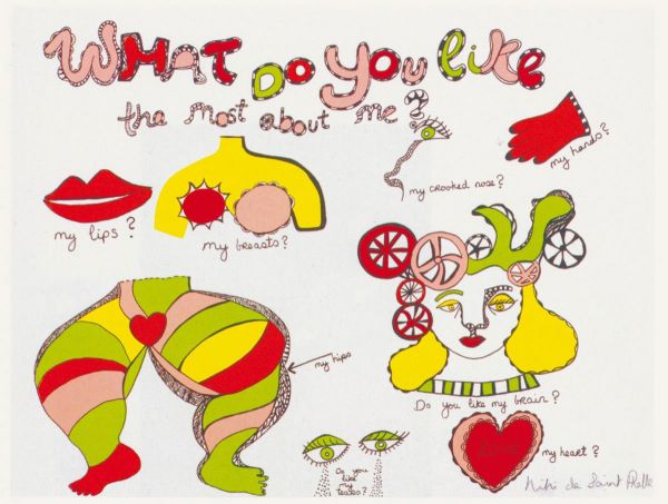 What do you like (1970), Print, after Niki de Saint Phalle, Color print signed on Arches paper in the plate, and publisher's stamp numbered on 150, framed with publisher's certificate, Dimensions 28x38 cm