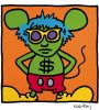 Andy Mouse couleur (1986), Print d'après Keith Haring,épreuve en couleur, signé sur papier Arches dans la planche, cachet de l'éditeur numéroté sur 150, encadré avec certificat de l'éditeur, 28x38cm