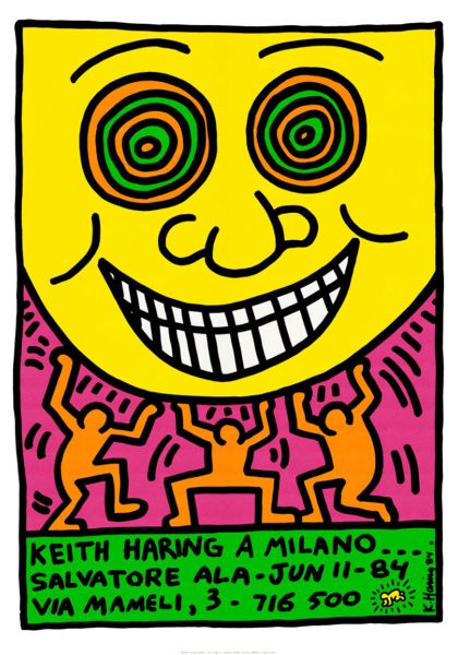 Keith Haring (d'après), Affiche Milano 1984