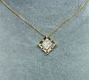 Yellow gold pendant, square shape, set with 4 princess diamonds for 0,50 c. approx. quality G/VS - Gold 4,79 g.