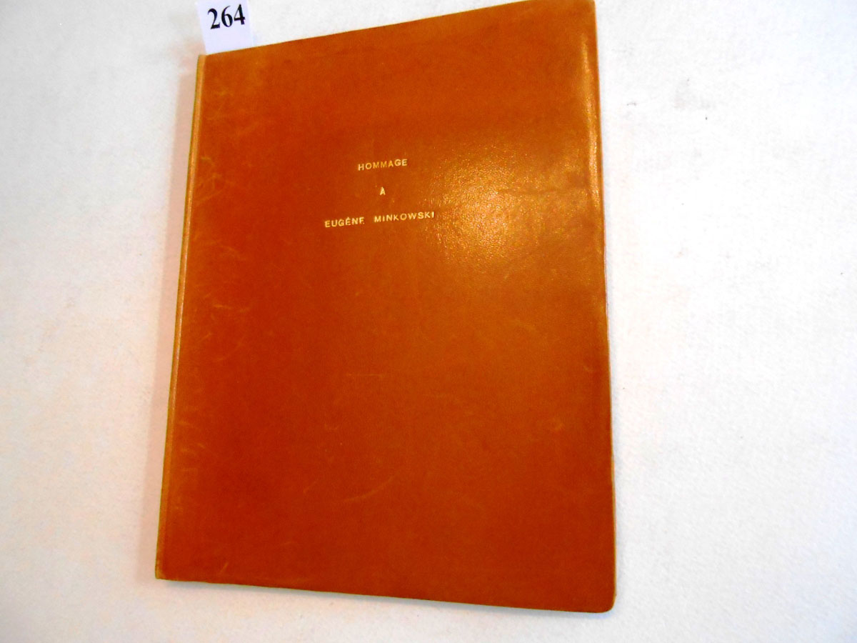 PSYCHIATRIE - HOMMAGE à Eugène MINKOWSKI en l’honneur de son soixante-dixième anniversaire. Volume in-4, relié pleine basane tabac. 