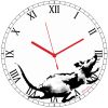 Dial Rat, Monakoe, Battery operated watch, inspired by Banksy's character, Acrylic glass print, framed in American case, 10 pieces, Diam 39cm