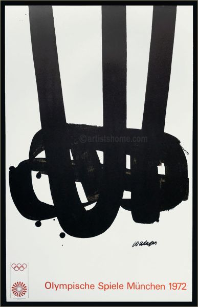 Pierre Soulage (d'après), Affiche JO Munich, 1972, Papier Affiche, Dimension 36 x 56 cm,