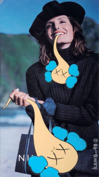 Kaws (d'après), Affiche Woman & Blue Companion, Papier Affiche, Dimension 21 x 40 cm,