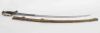 Light cavalry saber. Bronze mounting with a branch of guard with modulated decoration. Spindle mounts. Ebony fuse with checkering. Blade with hollow sides engraved floral decoration and blued.