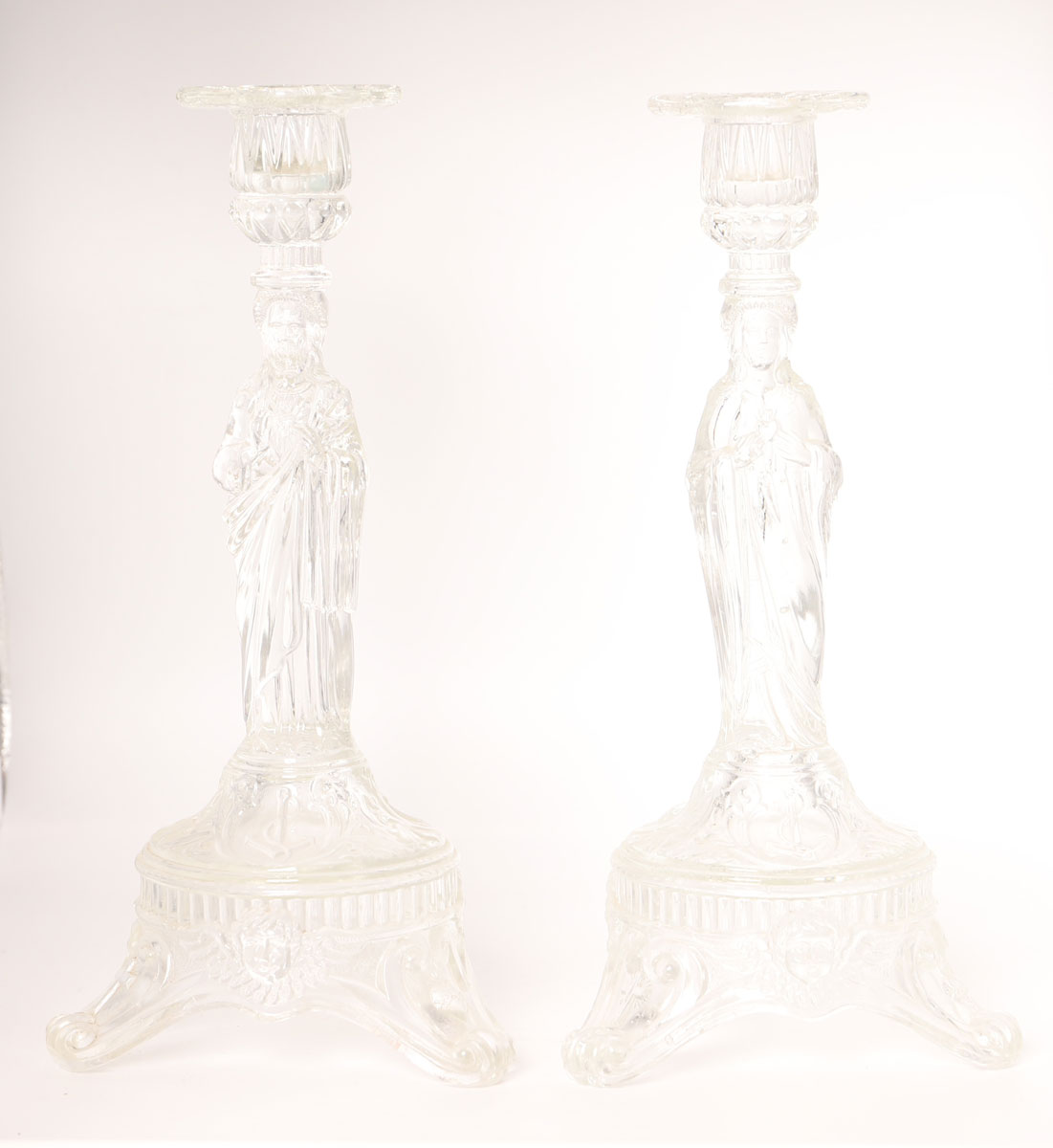 Pair of glass candlestick