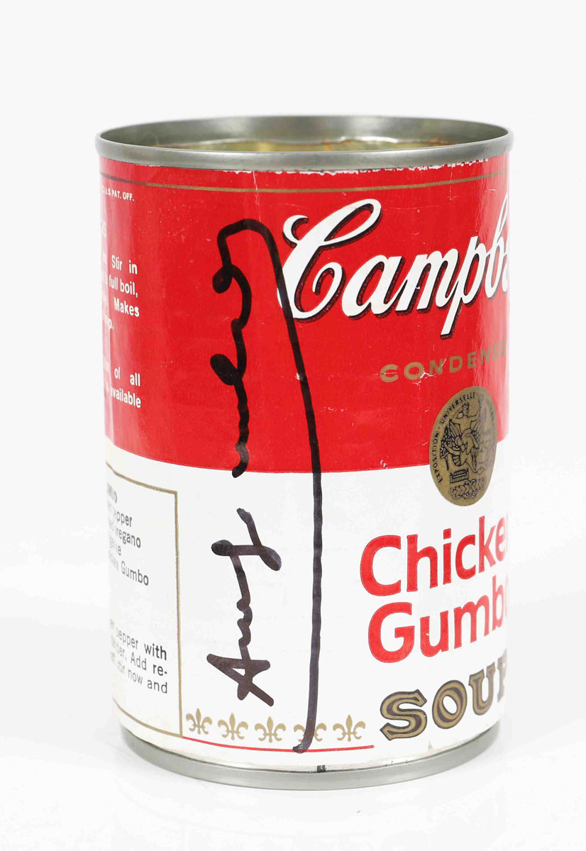 Andy Warhol (after) - Campbell's can with an inscription Andy Warhol