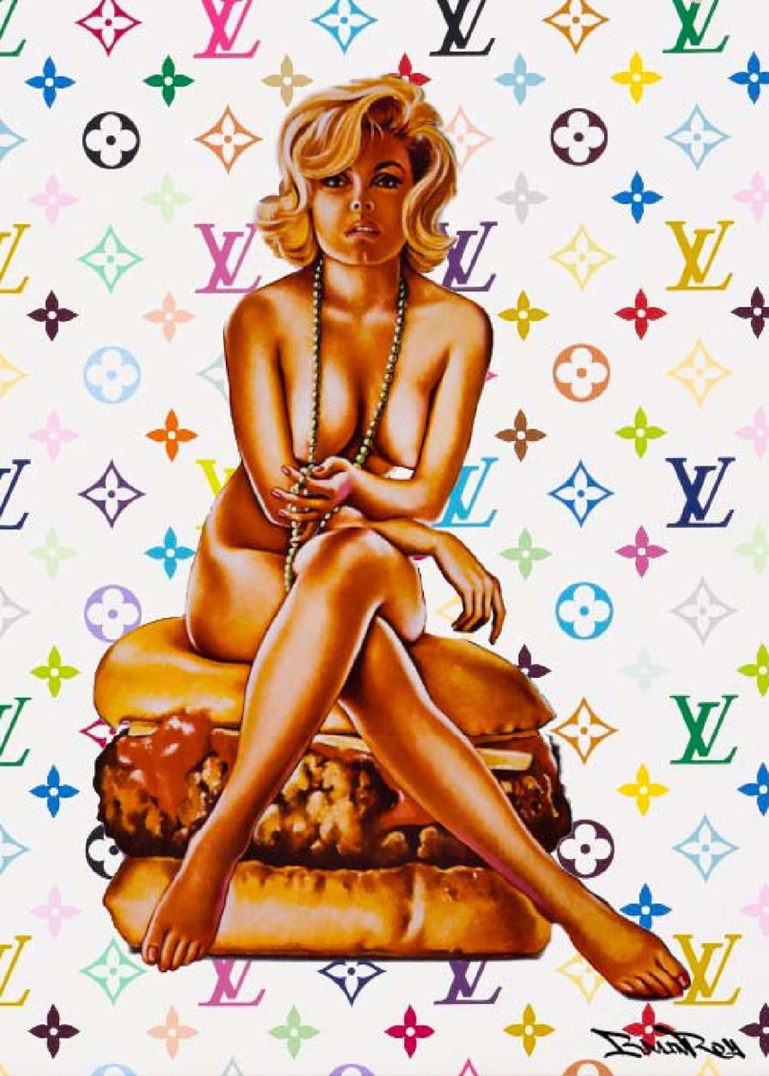 Miss Burger, BrainRoy / after Murakami, acrylic glass finish, framed in American box, Size 80 x 60 cm, edited in 6 copies