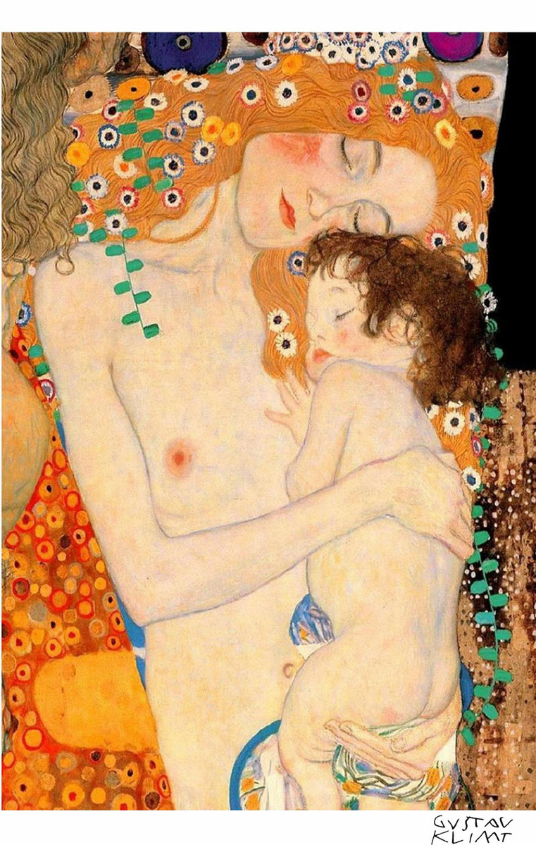 Maternity, Print, after Gustav Klimt, Color print signed on Arches paper in the plate, and publisher's stamp numbered on 150, framed with publisher's certificate, Dimensions 28x38 cm