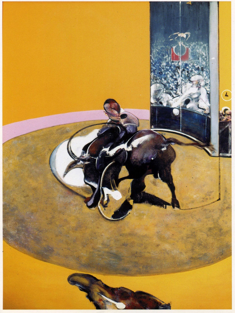 Studies for the bullfight 1 (1969), Print after François Bacon, color proof, signed on Arches paper in the plate, publisher's stamp numbered on 150, framed with publisher's certificate, 38x28cm