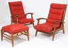 Pair of armchairs with variable geometry 1950 