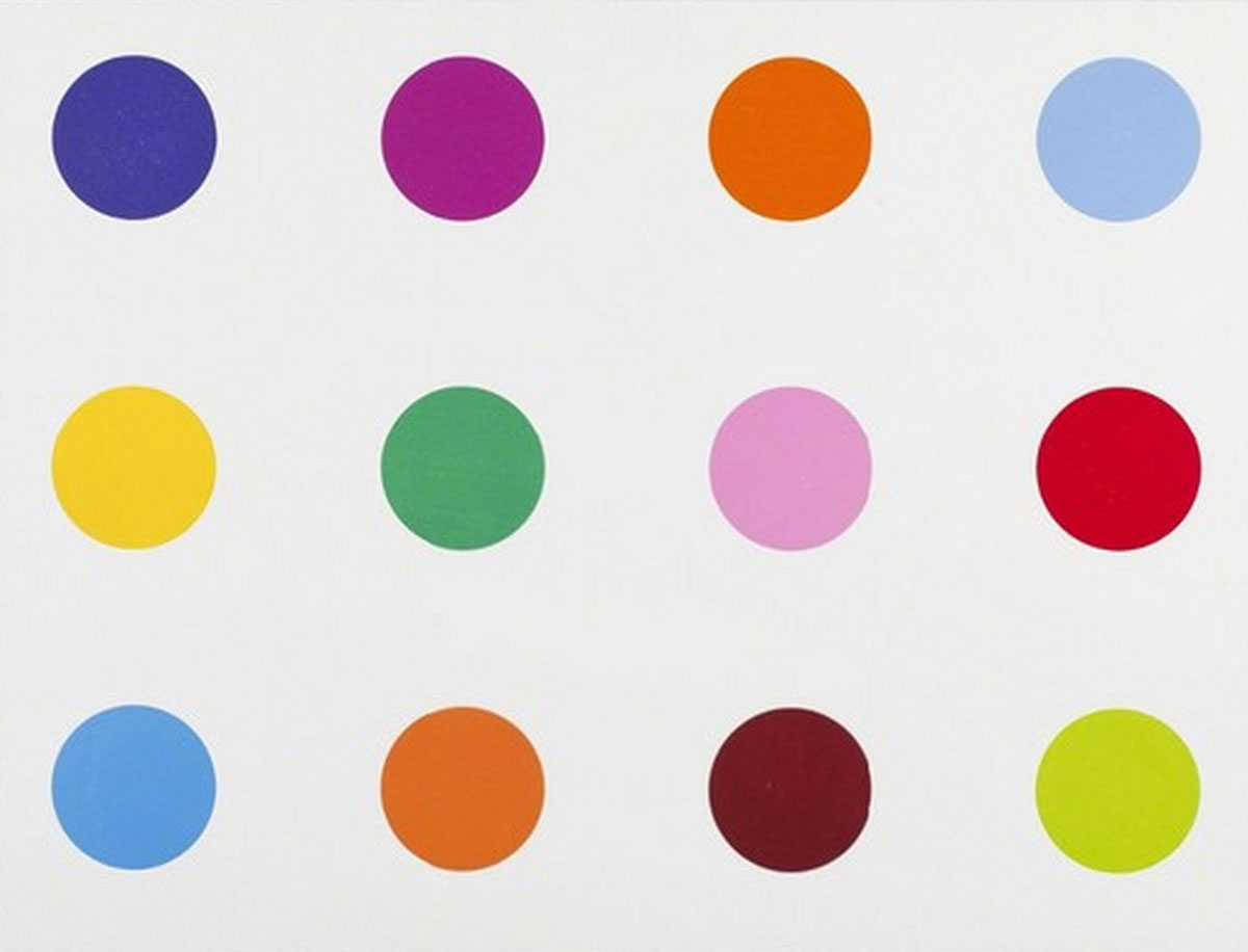 Tyloxapol (2010), Print after Damien Hirst, color print, signed on Arches paper in the plate, publisher's stamp numbered on 150, framed with publisher's certificate, 28x38cm