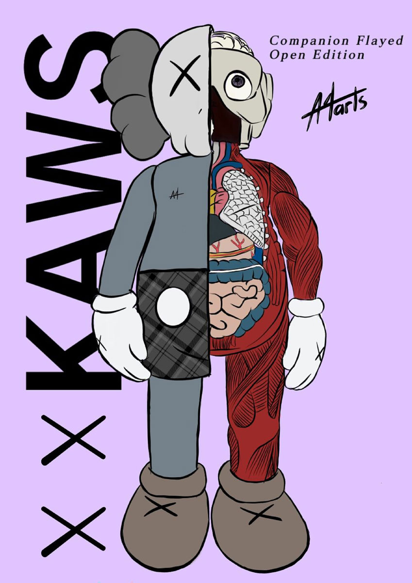 Kaws (after), Companion Flayed Open Edition Poster, Poster paper, Dimension 49 x 35 cm,