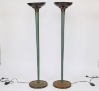 Important pair of Art Deco floor lamps by Philippe GENET (born in 1882) and Lucien MICHON (born in 1887)