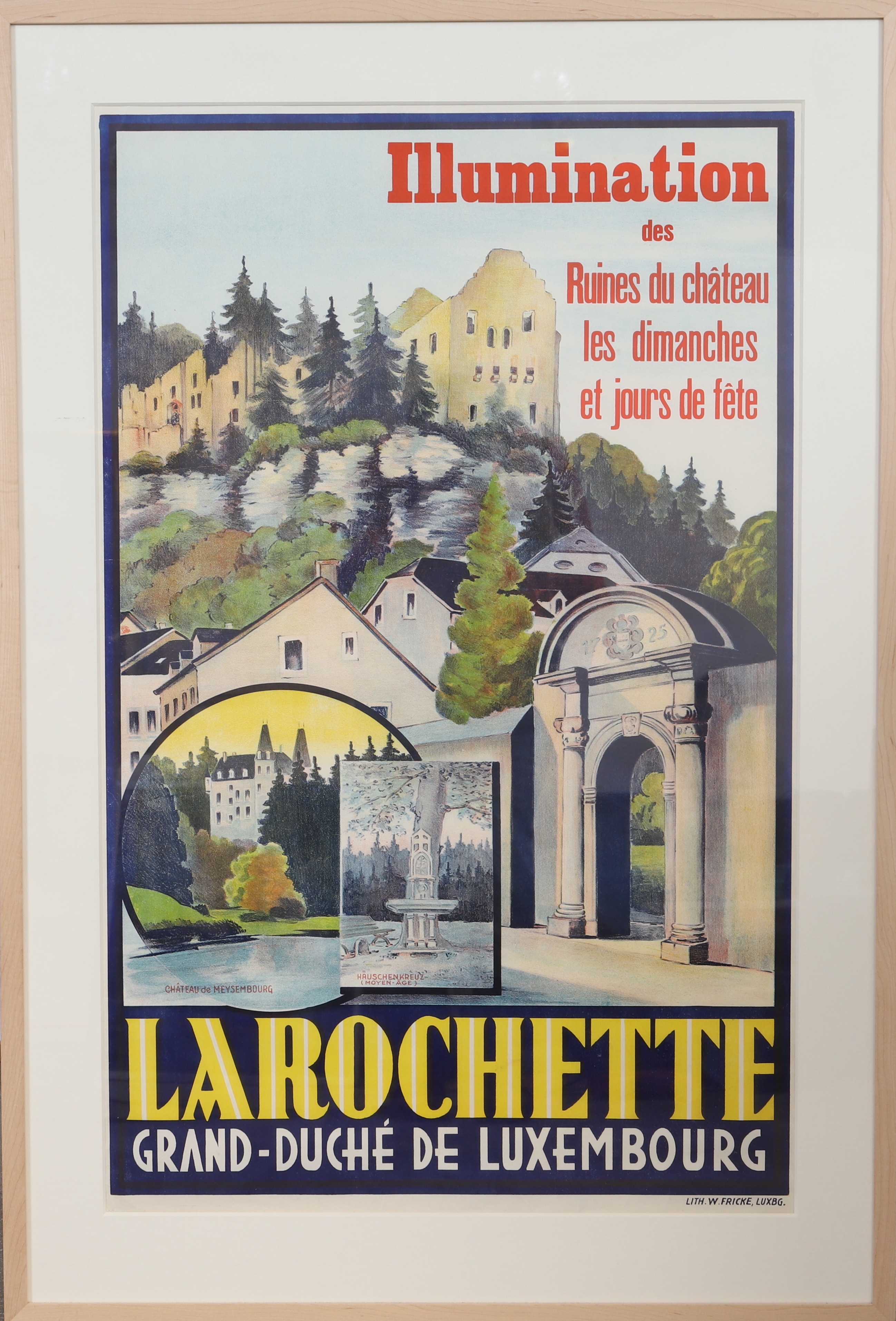 Affiche polychrome - W. FRICKE Luxemburg