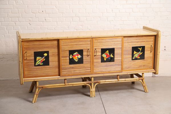 Rattan sideboard by Adrien AUDOUX and Frida MINET