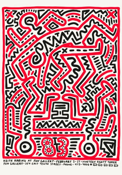 Keith Haring (d'après), Affiche Fun Gallery 1983