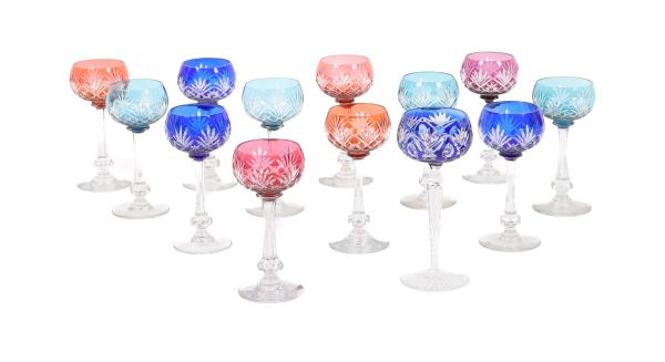 Set of 13 crystal glasses