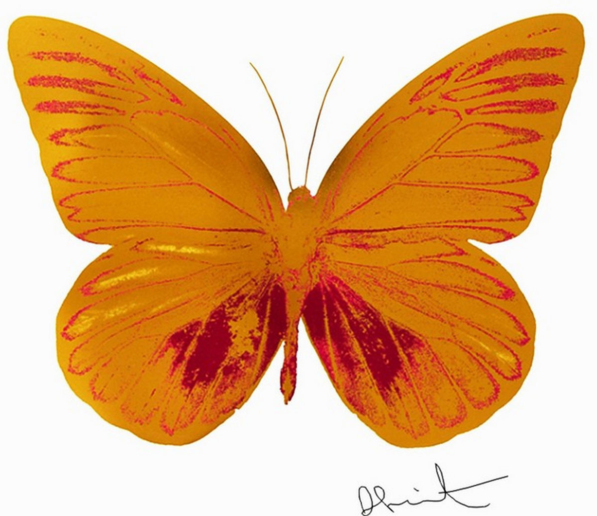 The Souls I: Paradise Copper/Chilli Red (2010), Print after Damien Hirst, color print, signed on Arches paper in the plate, publisher's stamp numbered on 150, framed with publisher's certificate, 28x38cm