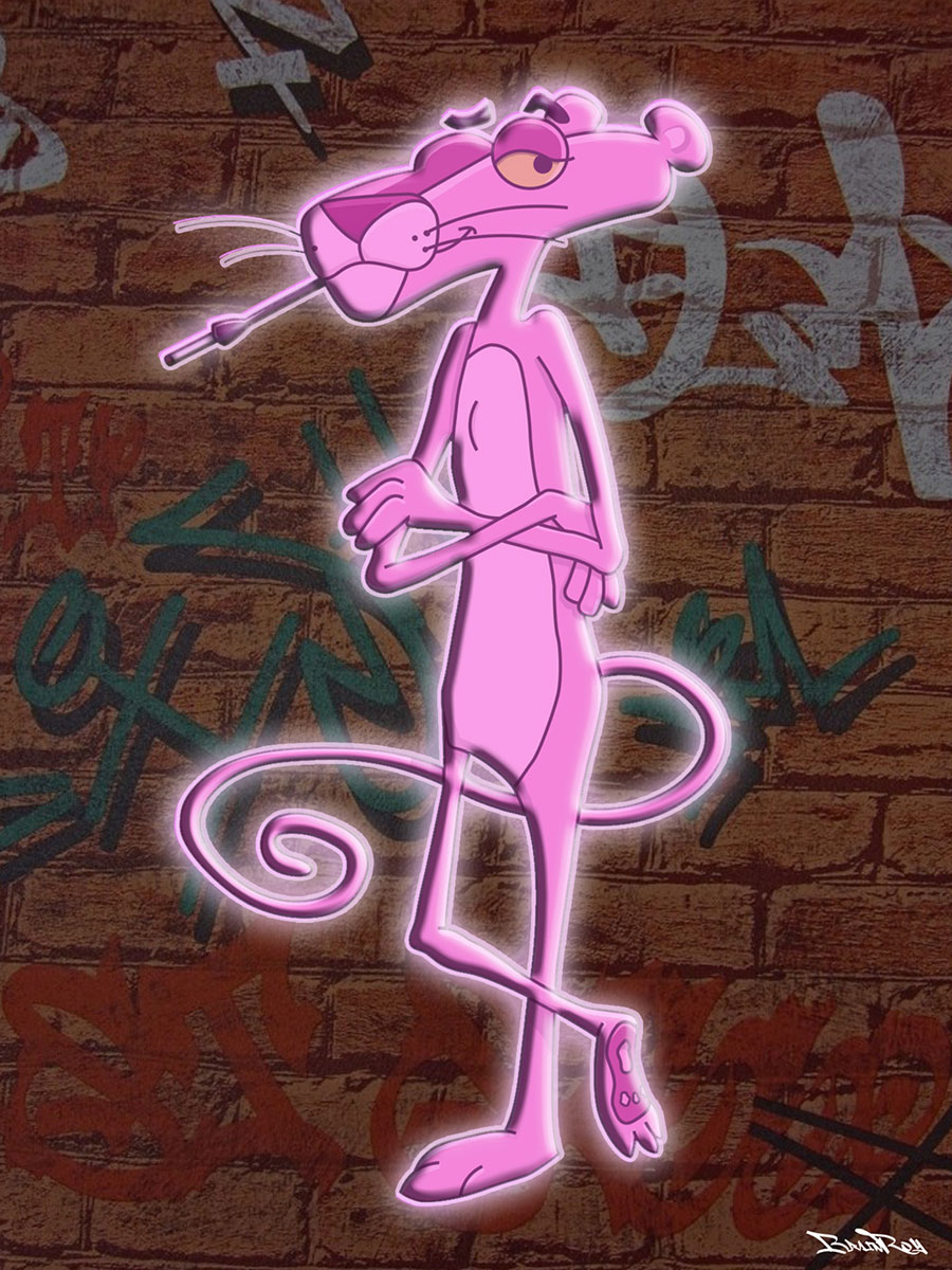 Neon Panther, BrainRoy, Impression Plexi, livré en caisse Américaine, 80 x 60 cm, édité en 6 exemplaires avec certificats