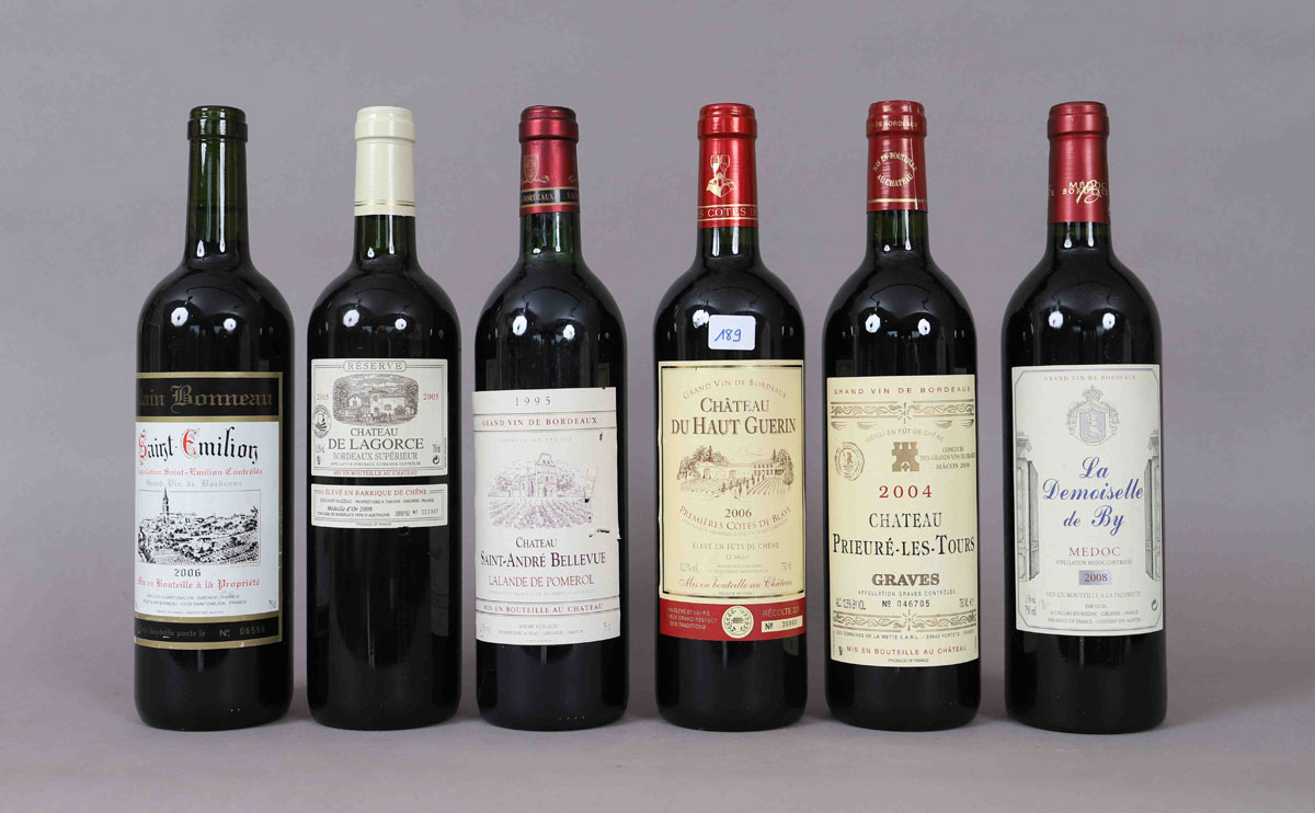 Lot de 6 Bordeaux 