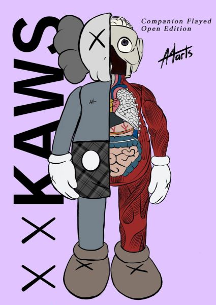 Kaws (d'après), Affiche Companion Flayed Open Edition, Papier Affiche, Dimension 49 x 35 cm,