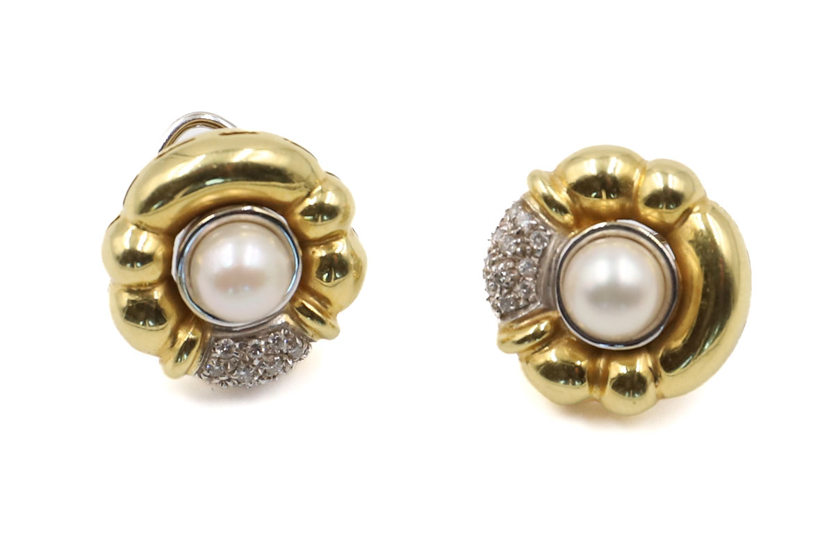 Paire de boucles d'oreilles en Or jaune 18K